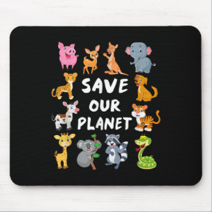 Alfombrilla De Ratón Niños Camisas Medioambientales Con Animales Cubier