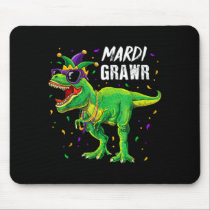 Alfombrilla De Ratón Niños chicos Mardi Grawr Rex Dinosaurio párvulo