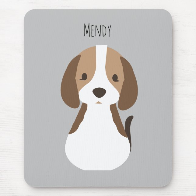 Alfombrilla De Ratón Niños con patrones de perros grises (Frente)