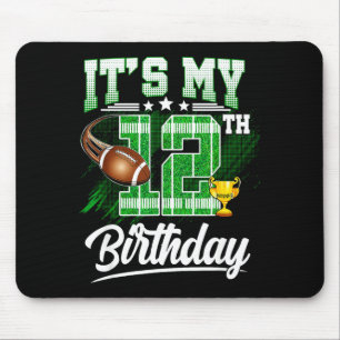 Alfombrilla De Ratón Niños de 12 años Es mi cumpleaños número 12 de fút