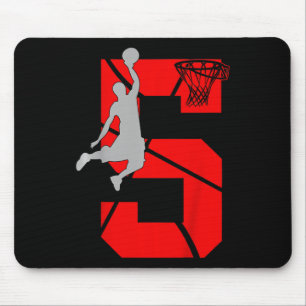Alfombrilla De Ratón Niños de 5 años Fiesta de cumpleaños de 5º básquet