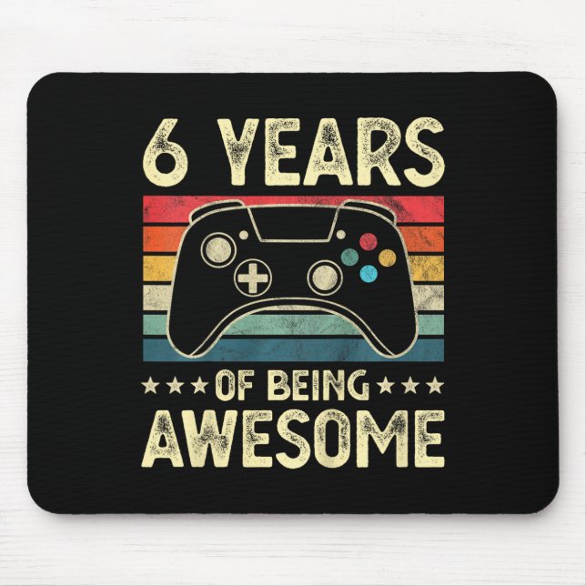 Alfombrilla De Ratón Niños de 6 años de edad asombroso videojuego 6 cum (Frente)