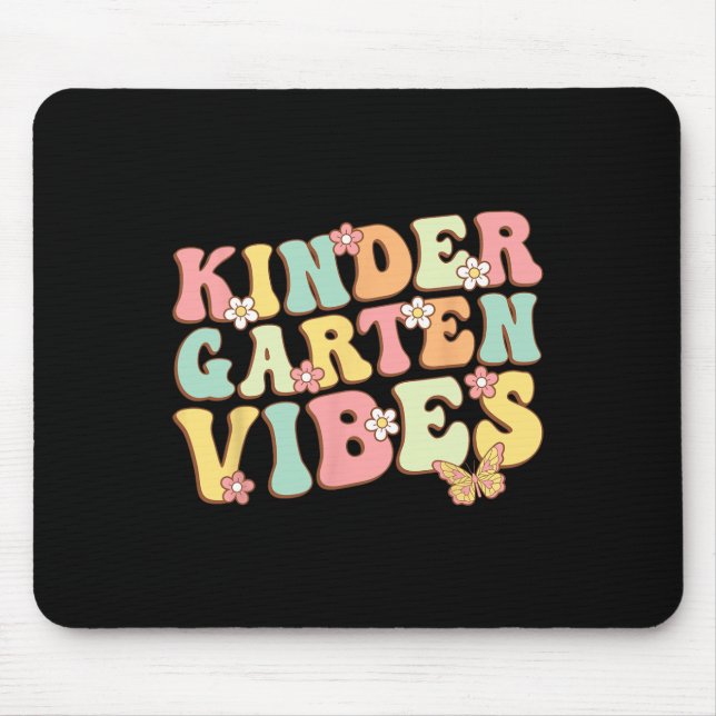 Alfombrilla De Ratón Niños de kindergarten Vibes Hola niños de kinderga (Frente)