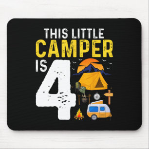 Alfombrilla De Ratón Niños Divertido Cumpleaños 4 Campamento Amante Cam