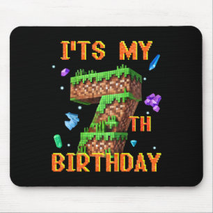 Alfombrilla De Ratón Niños Es Mi Cumpleaños Número 7 Fiesta de Gamer Pi