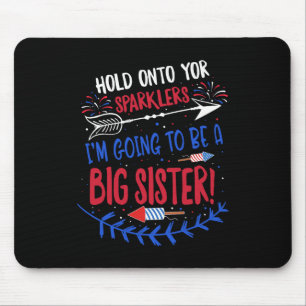 Alfombrilla De Ratón Niños Gran Hermana Sparkler 4 De Julio Embarazo An