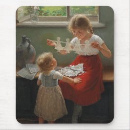 Alfombrilla De Ratón Niños Haciendo Silhouettes (Niños Cuidados Jugando