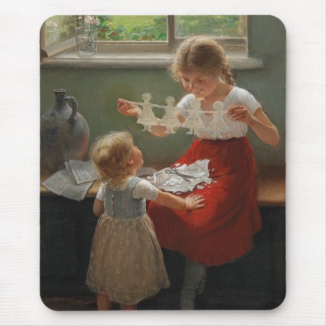 Alfombrilla De Ratón Niños Haciendo Silhouettes (Niños Cuidados Jugando (Frente)