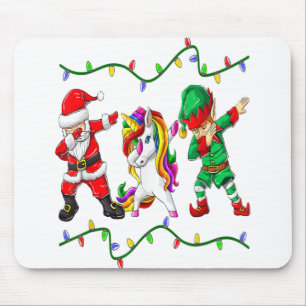 Alfombrilla De Ratón Niños Navidades de Dabbing Santa Elf Unicorn Hombr