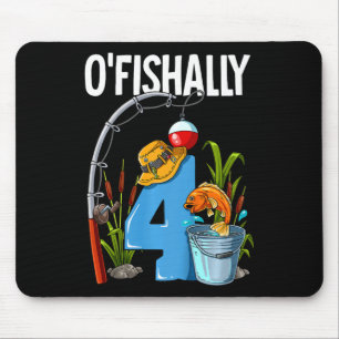 Alfombrilla De Ratón Niños O'fishally 4 años de edad Cumpleaños de 4to.