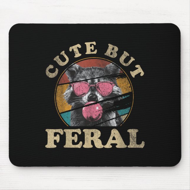 Alfombrilla De Ratón Niños pequeños Chicas curos pero férreos _ Raccoon (Frente)