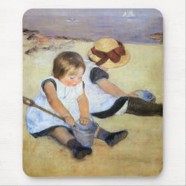 Alfombrilla De Ratón Niños pequeños jugando en la playa (Mary Cassatt)