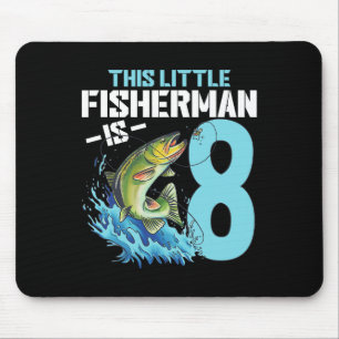 Alfombrilla De Ratón Niños pescando Camisa de Cumpleaños Niño de 8 años