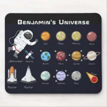 Niños Planetas Astronauta Monograma Colorido Unive