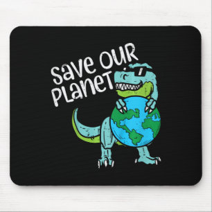 Alfombrilla De Ratón Niños salvan nuestro planeta Trex Earth Cute Dinos
