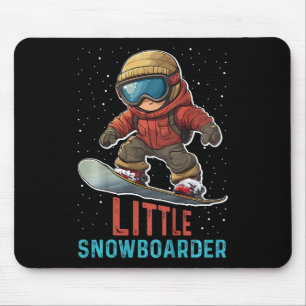Alfombrilla De Ratón Niños Snowboarding Pequeño Snowboarder niño gracio