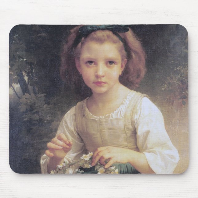 Alfombrilla De Ratón Niños trenzando una corona, Bouguereau (Frente)