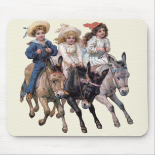 Alfombrilla De Ratón Niños victorianos y caballos