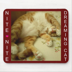 Alfombrilla De Ratón Nite Nite que soña el gato Mausepad