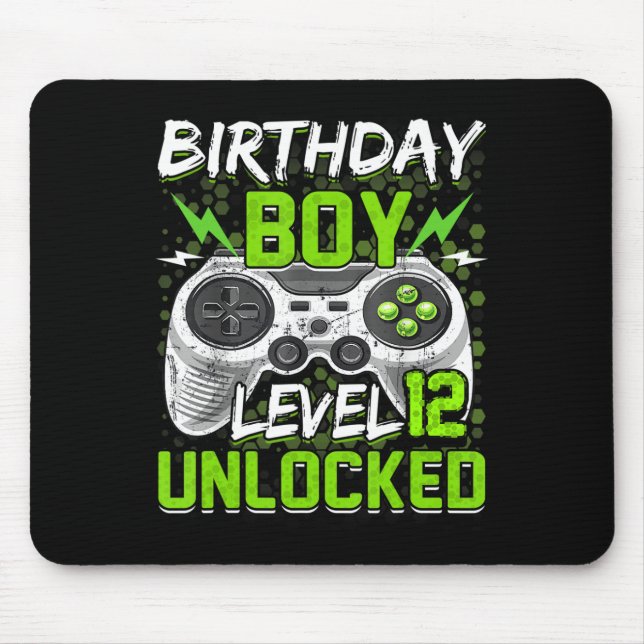 Alfombrilla De Ratón Nivel 12 desbloqueado Gamer 12th Birthday Gift Vid (Frente)