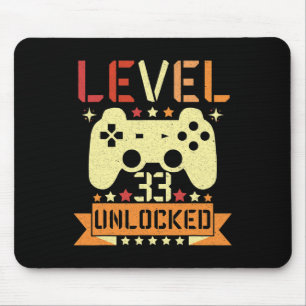 Alfombrilla De Ratón Nivel 33 Desbloqueado Videojuego Cumpleaños 33 Jug