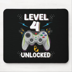 Alfombrilla De Ratón Nivel 4 Desbloqueado Videojuego Cumpleaños 4 Gamer