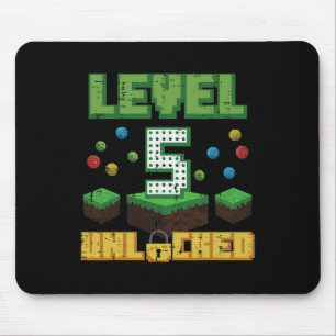 Alfombrilla De Ratón Nivel 5 Desbloqueado Pixel Gamer 5to Cumpleaños Ju