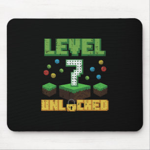 Alfombrilla De Ratón Nivel 7 Desbloqueado Pixel Gamer 7º Cumpleaños Jue