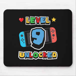 Alfombrilla De Ratón Nivel 9 Desbloqueado Cumpleaños 9 Niños Videojuego