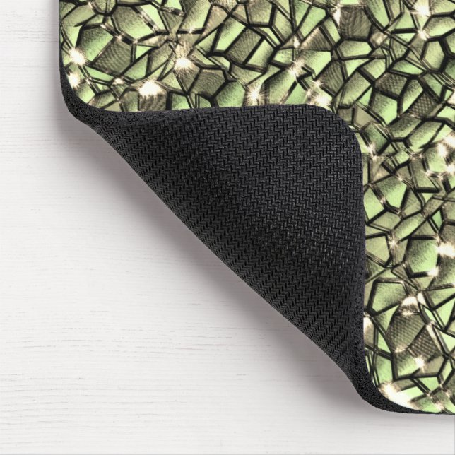 Alfombrilla De Ratón Niveles de mosaico de sepia verde y grueso y chisp (Esquina)