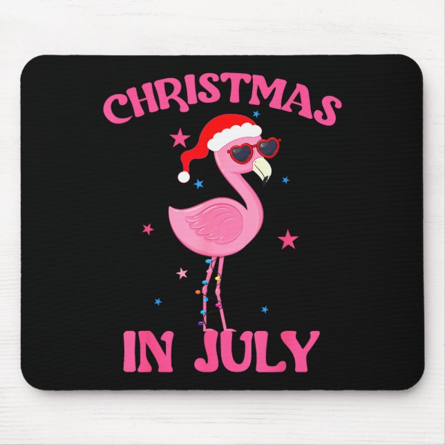 Alfombrilla De Ratón Nk Flamingo In Santa Hat Christmas In July Girl  (Frente)