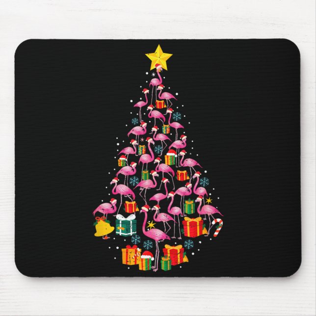 Alfombrilla De Ratón Nk Flamingo Santa Merry Christmas Tree Lights Wome (Frente)