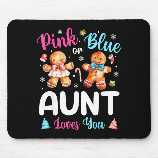 Alfombrilla De Ratón Nk Or Blue Aunt Loves You Gender Reveal Christmas  (Frente)