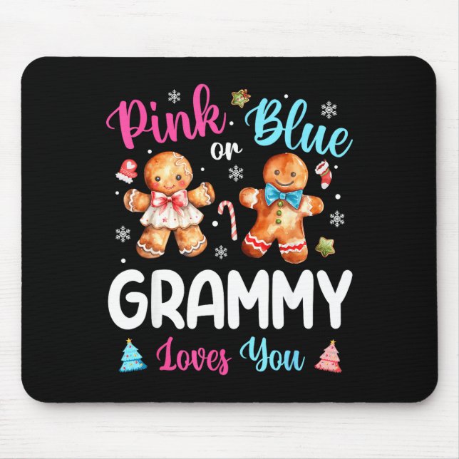 Alfombrilla De Ratón Nk Or Blue Grammy Loves You Gender Reveal Christma (Frente)
