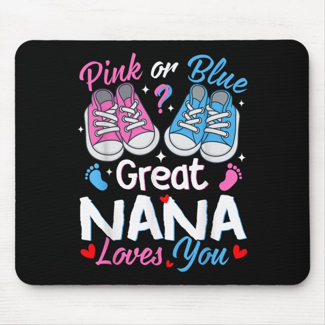 Alfombrilla De Ratón Nk Or Blue Great Nana Loves You Gender Reveal  (Frente)