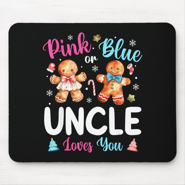Alfombrilla De Ratón Nk Or Blue Uncle Loves You Gender Reveal Christmas (Frente)