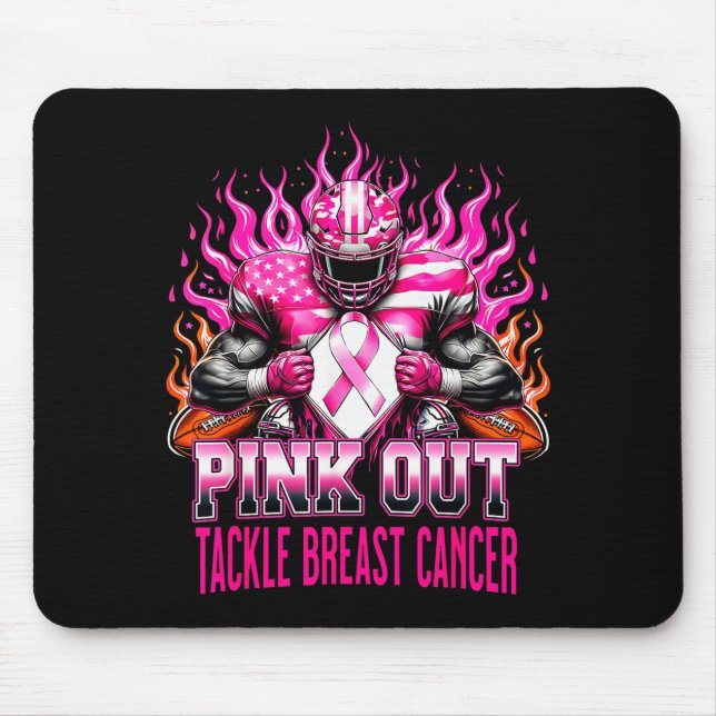Alfombrilla De Ratón Nk Out Tackle Football Breast Cancer Awareness Men (Frente)