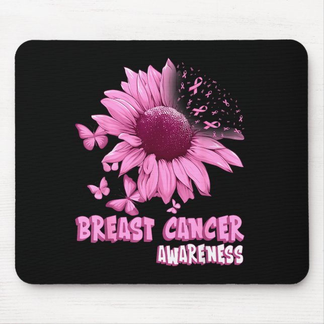 Alfombrilla De Ratón Nk Sunflower Breast Cancer Awareness Ribbon In Oct (Frente)