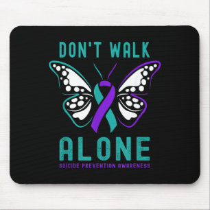 Alfombrilla De Ratón No camines solo Prevención de la Mariposa Apoyo