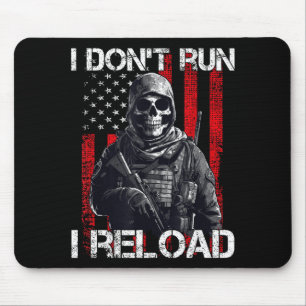 Alfombrilla De Ratón No corro, recargo, bandera de EE. UU. para una pis