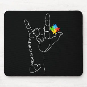 Alfombrilla De Ratón No Es Necesario Palabra Asl Autism Awareness Sped