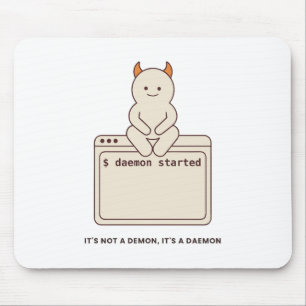 Alfombrilla De Ratón No es un demonio es un Daemon Divertido Linux Blan