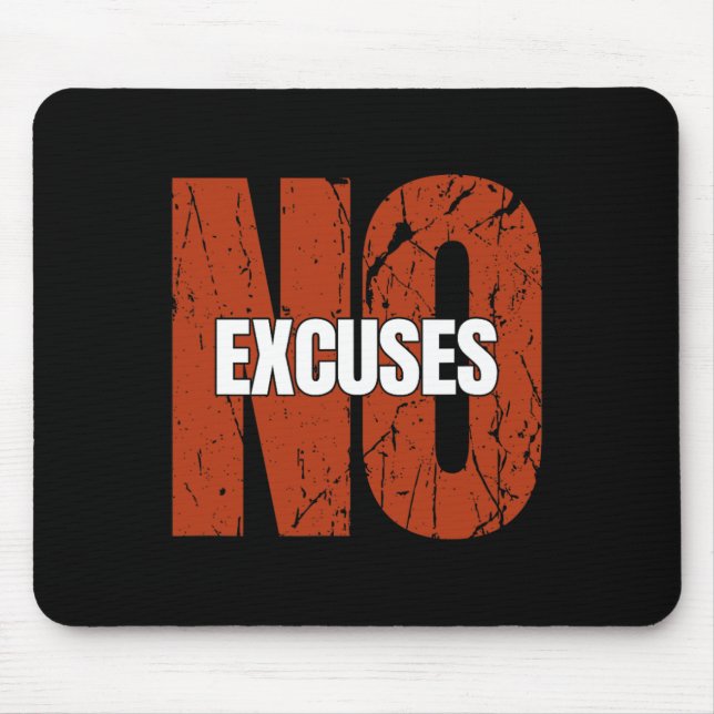 Alfombrilla De Ratón No Excuses Inspirational Saying Motivational Gym W (Frente)
