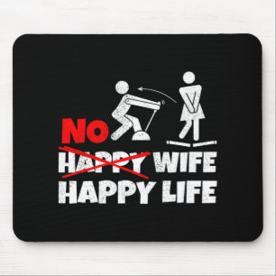 Alfombrilla De Ratón No Feliz Esposa Feliz Vida Esposas Novia Novio Mat