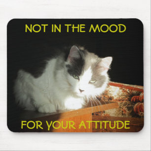 Alfombrilla De Ratón No hay ánimo para tu meme de gato de actitud