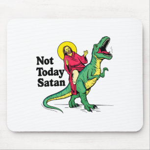 Alfombrilla De Ratón No Hoy Satanás Jesús Montando Dinosaurio Niños Xm