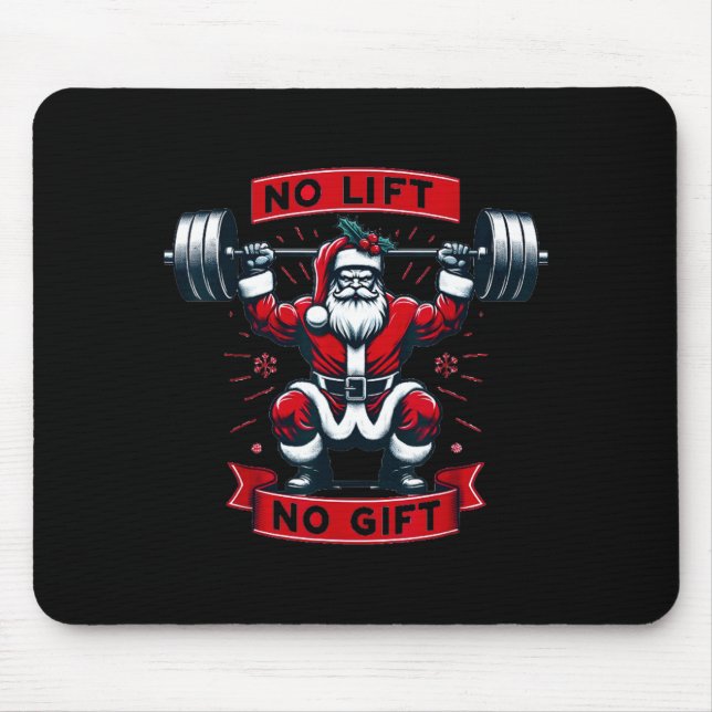 Alfombrilla De Ratón No Lift No Gift Christmas Santa Gym Squat Weightli (Frente)