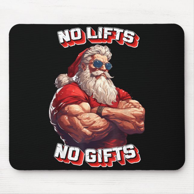 Alfombrilla De Ratón No Lifts No Bodybuilder Fitness Santa Christmas  (Frente)