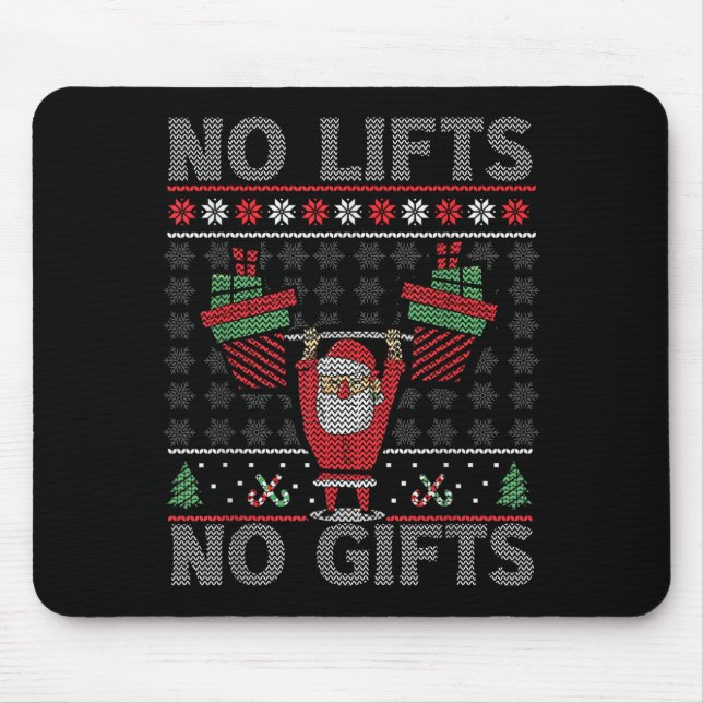 Alfombrilla De Ratón No Lifts No Christmas Gym Ugly Santa  (Frente)
