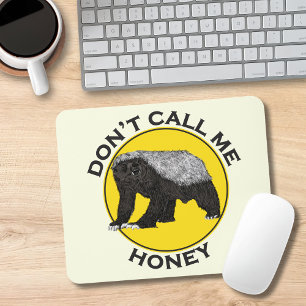 Alfombrilla De Ratón No me llames Honey Badass Honey Badger Yellow Art